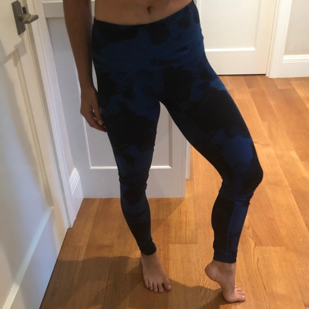 Lululemon Leggings | Floral Navy and Black Pattern - Picture 2 of 6